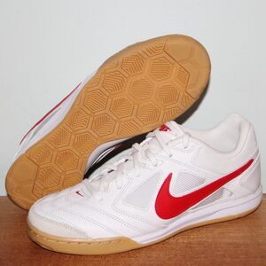 Nike Gato Indoor Soccer Shoes Mens 7 Womens 8.5 White Red Gum